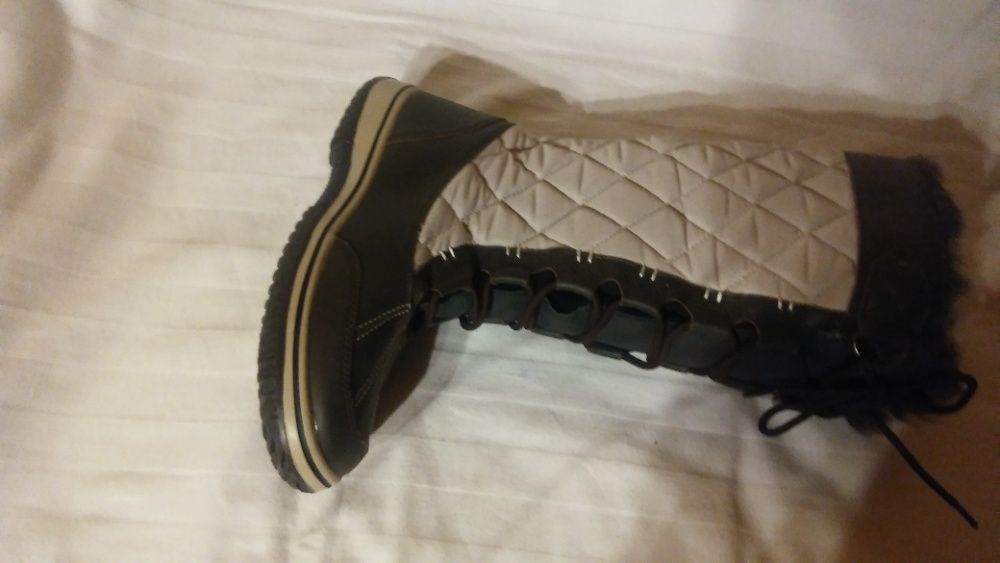 alpine śniegowce kozaki roz.38, dł.wkł.24 cm- skóra+ tkanina-nowe!