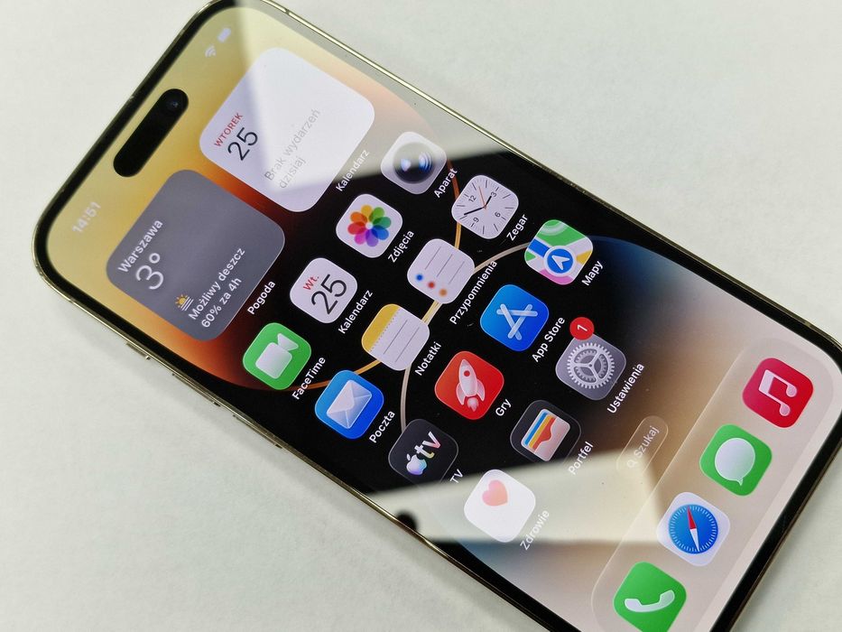 Iphone 14 PRO 128GB/ Gold/ Złoty/ BAT 87%/ Grade B + ładowarka