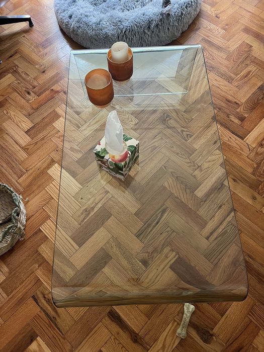 Mesa vidro curvado - design de luxo (estilo Roche Bobois ou Fiam)