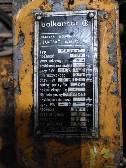Sprzedam  wciągarkę  łańcuchową,  elektryczną,  suwnica