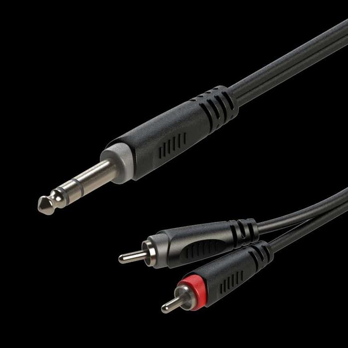 Kabel audio Jack 6.3mm stereo / 2 x RCA 6m Roxtone SAYC110L6