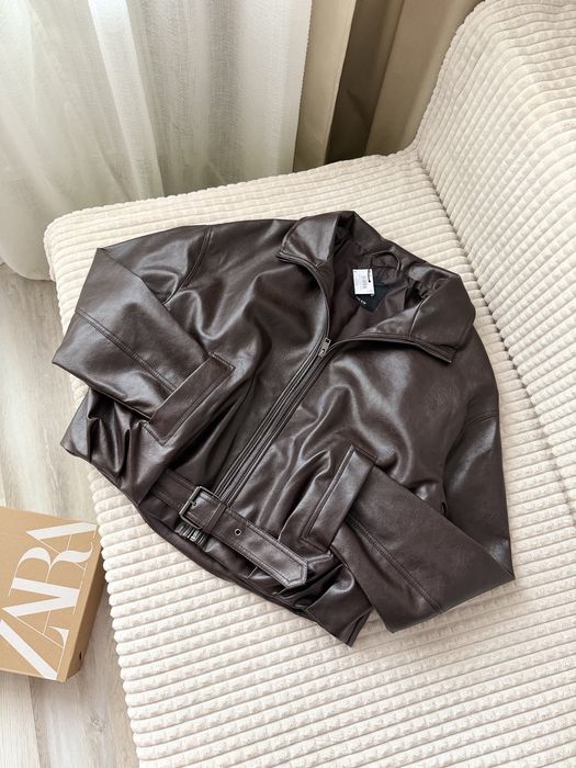 Куртка-бомбер шоколадний у стилі ZARA S/36 mex.26 Нові ! Косуха шоко