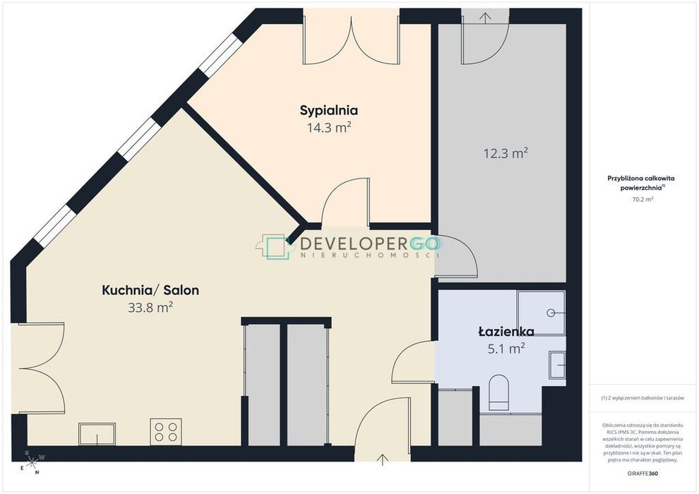 Wysoki standard | Nowe mieszkanie w centrum | 2 balkony | klimatyzacja