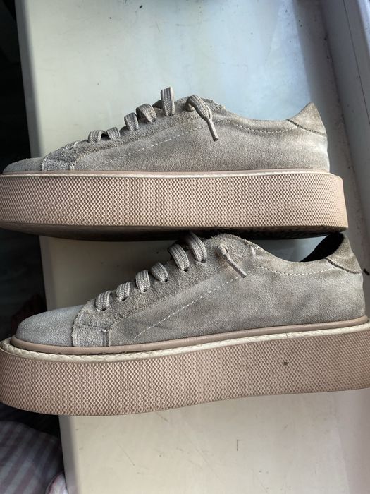 Кеди бежеві шкіряні (нубук)