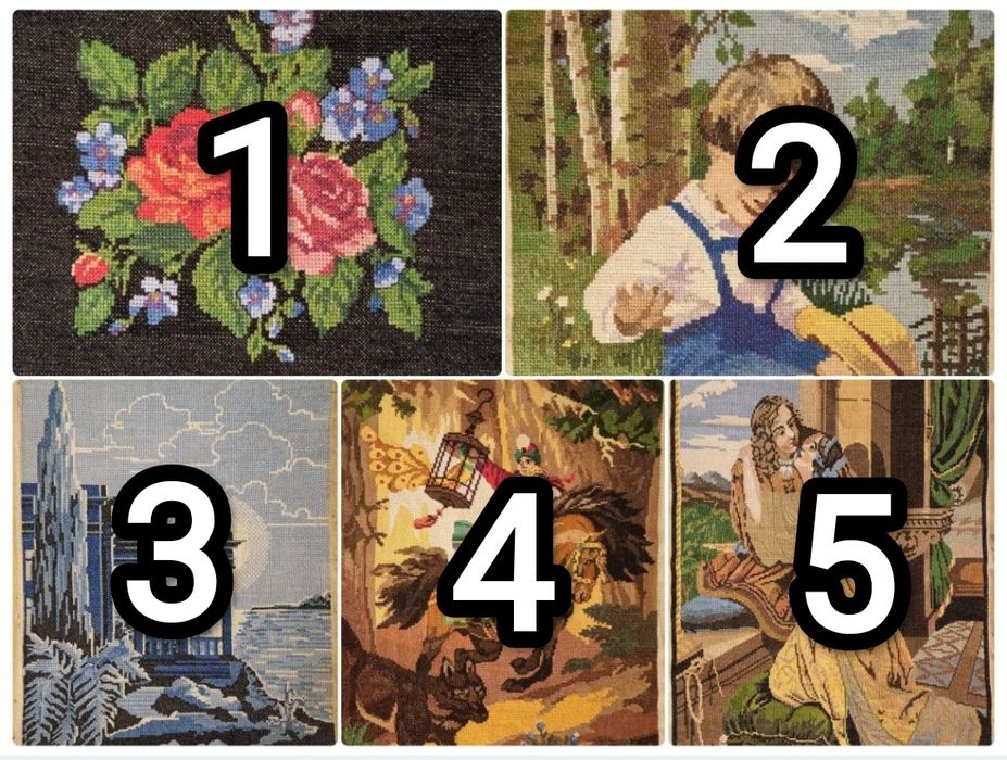 Картина, Вышивка крестом. Ручная работа. Большая картина.