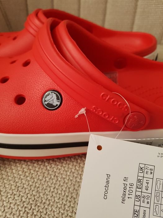 Czerwone klaoki gumowe Crocs rozm.39 odwkładka 25cm