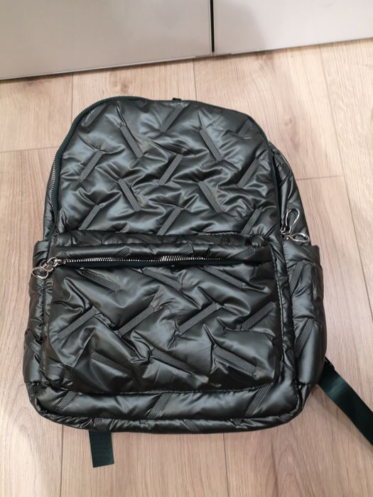 Plecak nowy połyskujący, nylon, zielony, puchowy