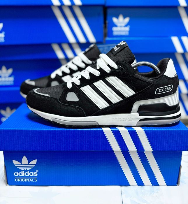 (2220) Кросівки Adidas ZX 750 чорні (41-46) адідас