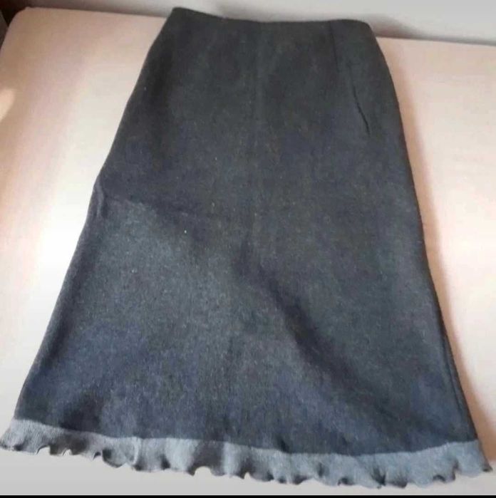 Wełniany Komplet Garsonka Aldona Sweter ze Spódnicą #wool, r.38/40