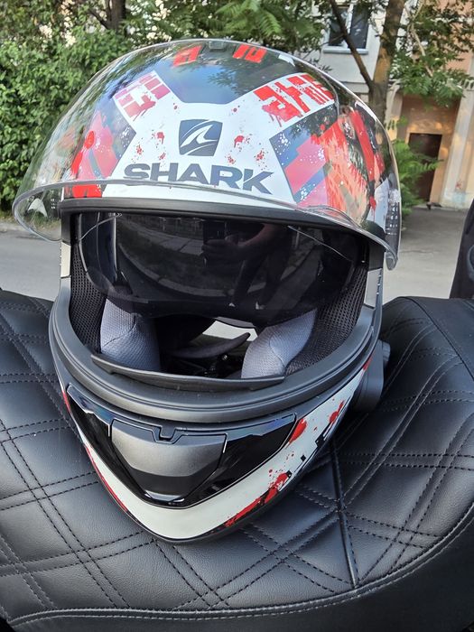 Мотошлем Shark Ridill Kengal Mat Black-Red-White Xs