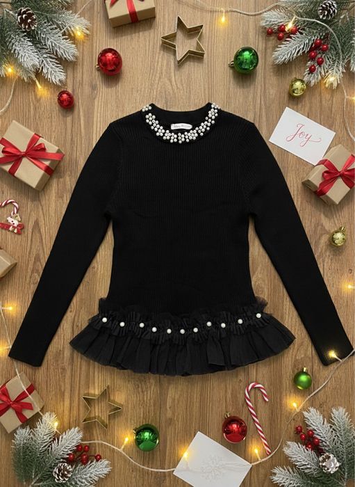 Nowy cienki sweter yoyo s 116 z tiulem