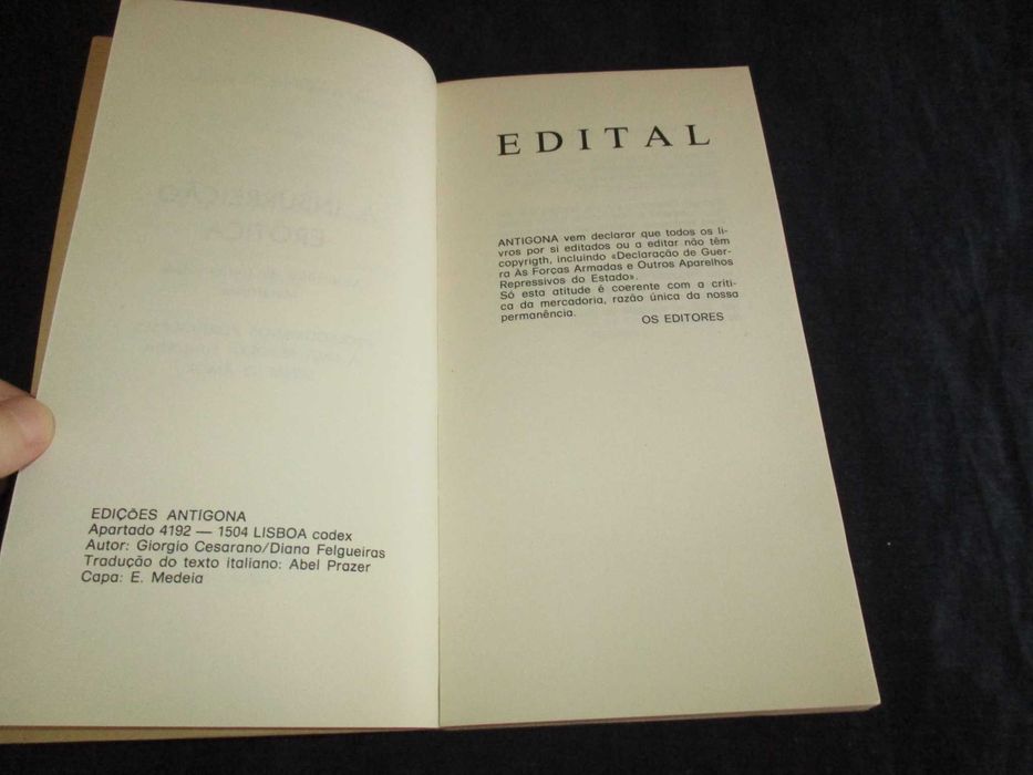 Livro A Insurreição Erótica Giorgio Cesarano