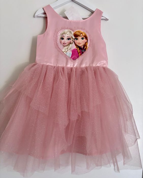 Elsa, Elza, Frozen, Kraina Lodu sukienka MEGA TIUL 98/104