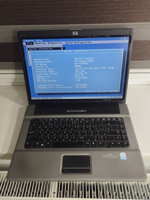 Ноутбук hp compaq 6720s