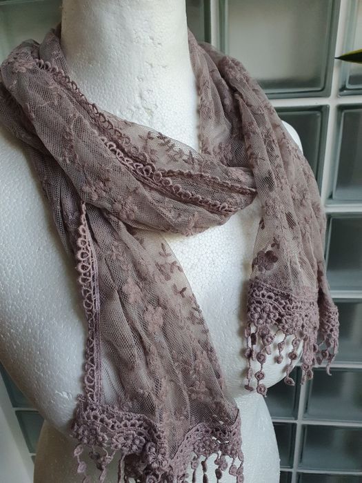 Szal pudrowy róż, mgiełka