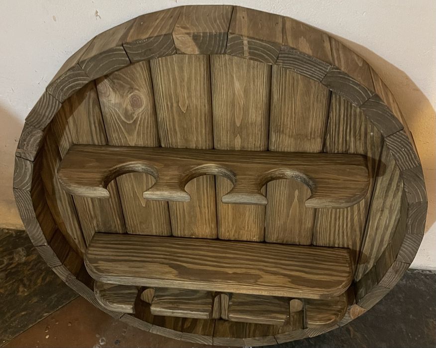 Винна полиця з натурального дерева | Алкополка