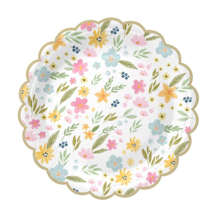 Talerzyki papierowe "KWIATY POLNE" 18cm 1opak./6szt.