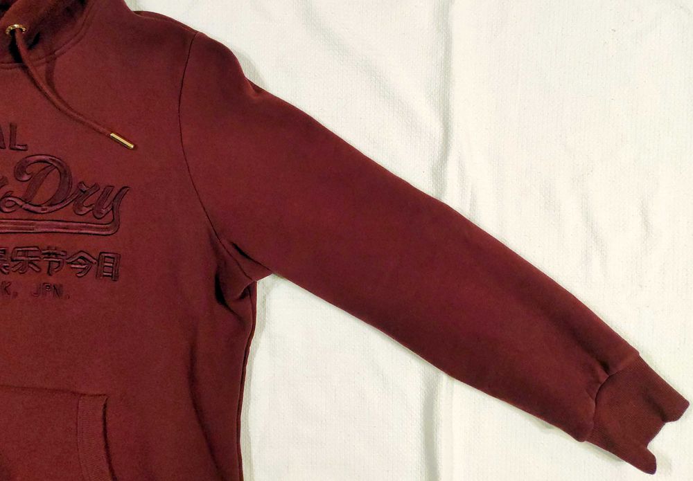 bluza # SUPERDRY Vintage Logo Premium Kaptur Solidna Ciepła LUX # L