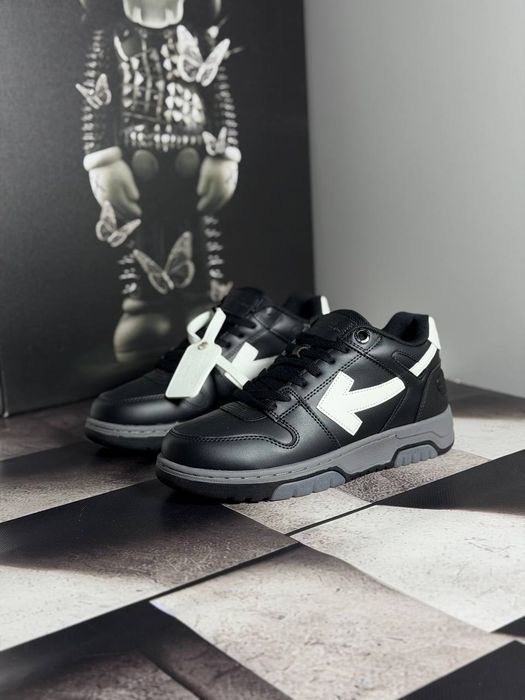 Кросівки Off-White Out OF Office Black White Logo premium | Кроссовки чоловічі жіночі