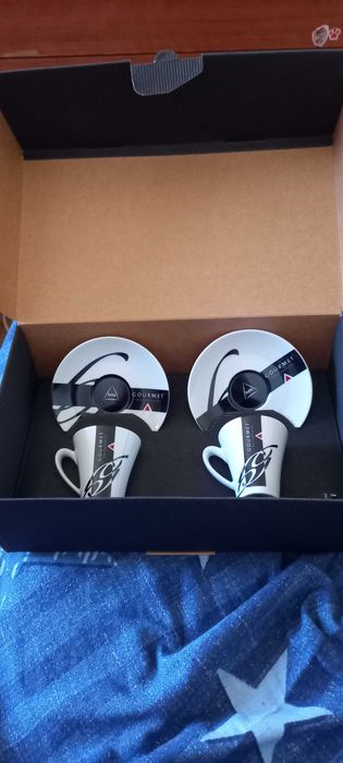 Conjunto de chávenas e pratos cafe e conjunto de copos Gourmet da spal