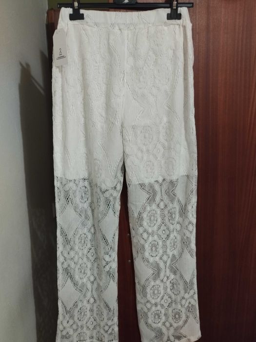 Conjunto pantalona+ camiseiro rendado novo