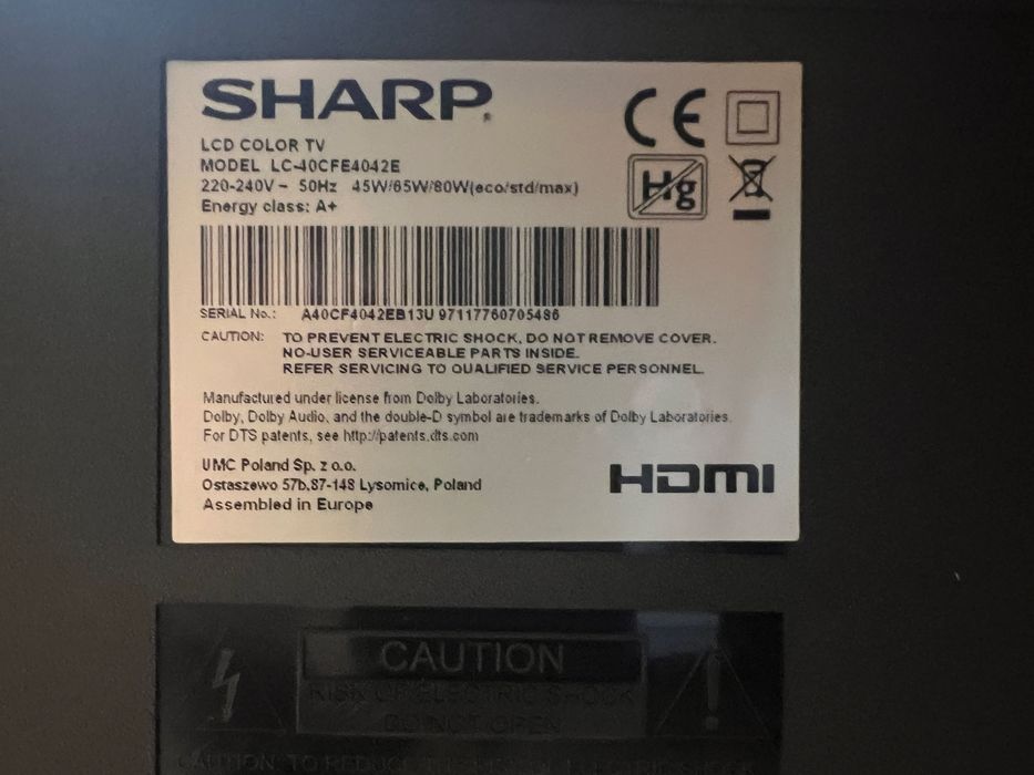 TV SHARP 40 cale