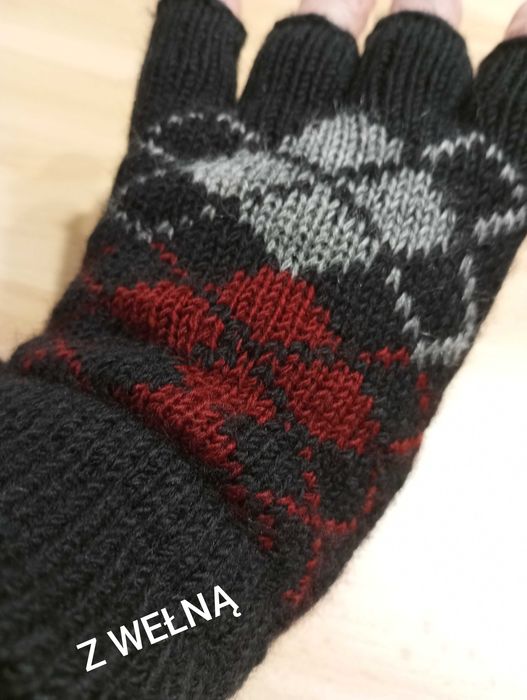 Czarne Glenairn Mitenki bezszwowe, dzianinowe, termiczne rozm.S/M