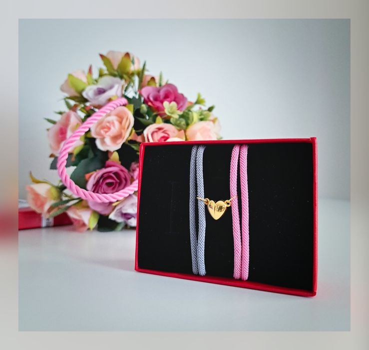 Bransoletki Serce Magnetyczne Inicjał Walentynki