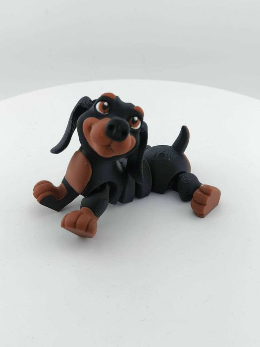 Jamnik Flexi 3D RUCHOMY  Figurka | Prezent dla psiarza Dekoracja