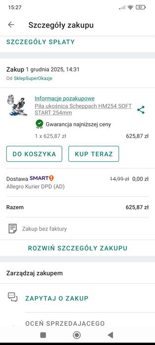 Piła ukośnica nowa scheppach z posuwem  254mm