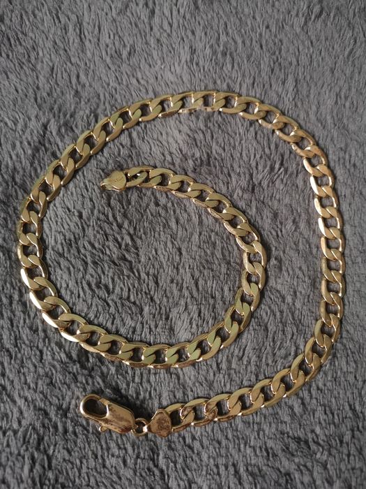 Łańcuszek stal chirurgiczna gruby 8mm 50cm kolor złoty