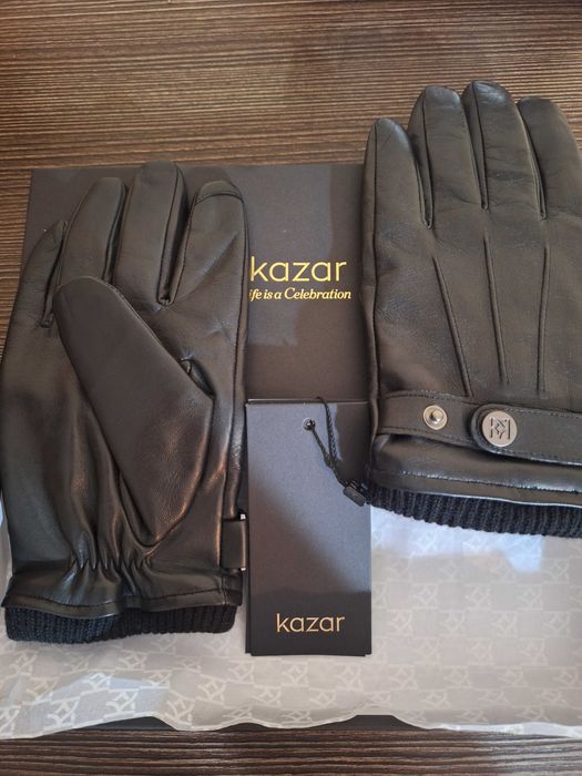 Rekawiczki skórzane meskie Kazar - nowe