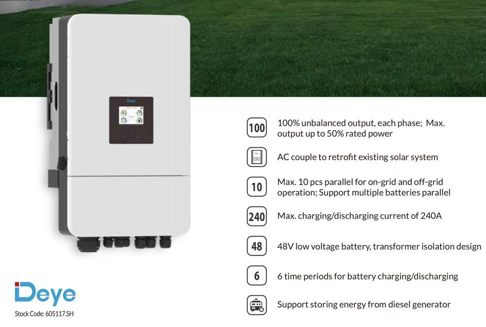 DEYE Falownik hybrydowy 12kW SG05LP3 3-fazowy niskonapięciowy