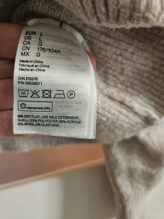 H&m sweterek krótki z bufkami r l
