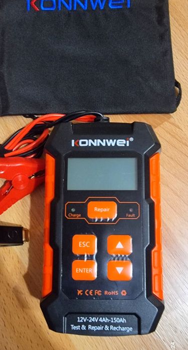 Зарядка+Тестер-Konnwei KW520 12V-24V