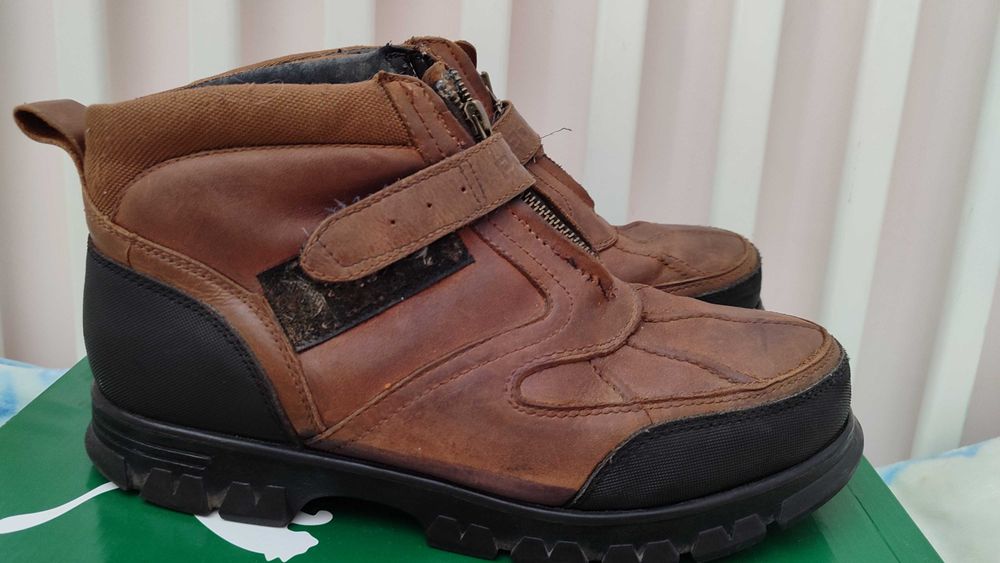 Ботинки чоловічі Італія з натуральної шкіри черевики теплі зима