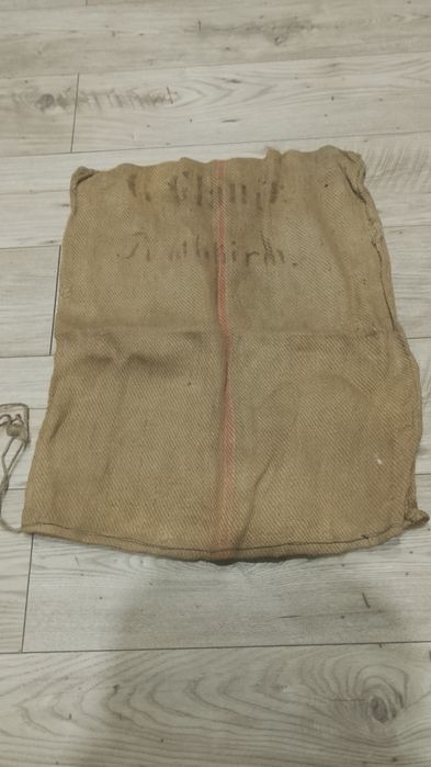 Stary niemiecki worek z napisem