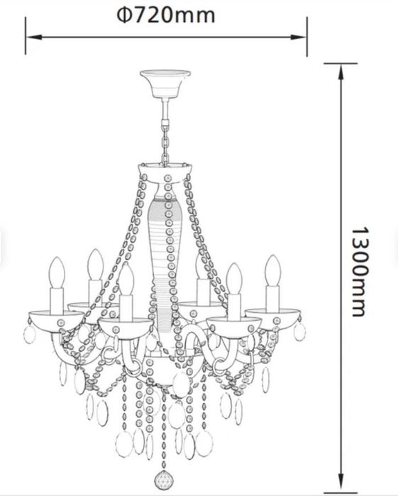Candeeiro de teto suspenso BASILANO E14 6 luzes cristal - leroymerlin