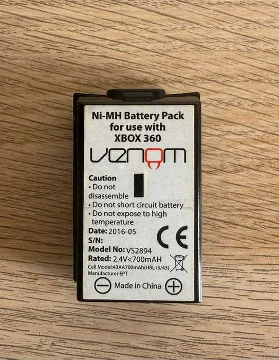 Bateria Recarregável Preta Comando Xbox 360