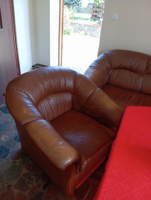 Kanapa + fotel ze skóry