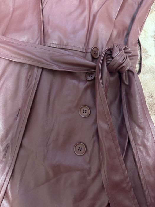 Кожана сукня  марсала