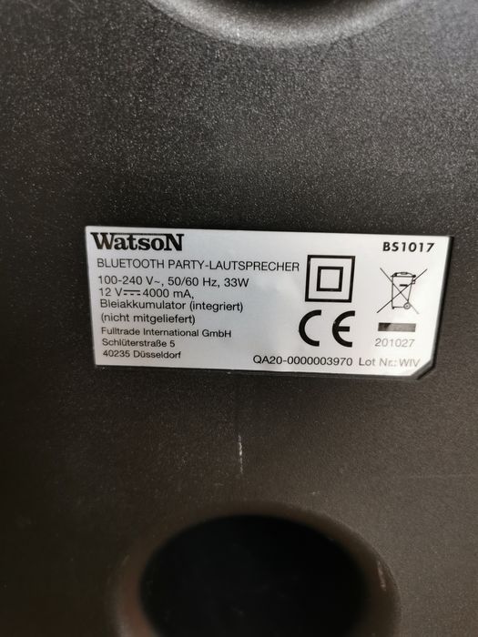 Głośnik Bluetooth Party Watson