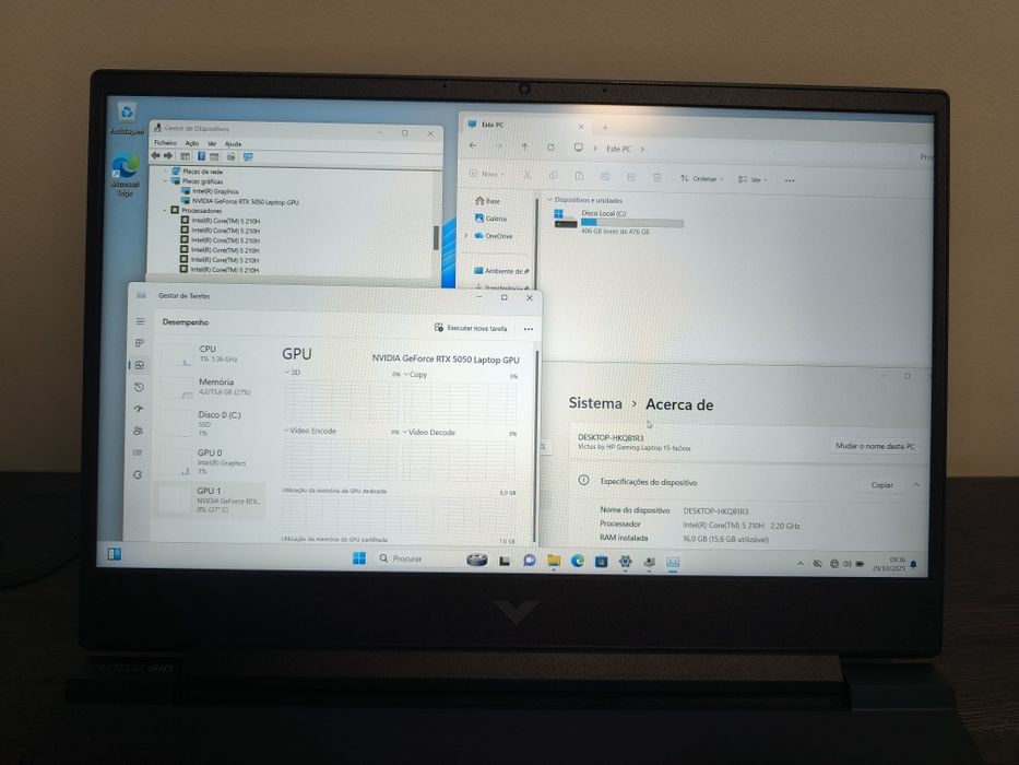 PC HP i5 5050RtX 16 Ram 512GB 3x Sem Juros