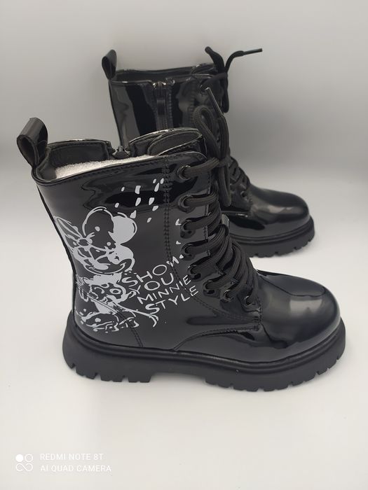 Wyprzedaż Zimowe lakierki czarne Minnie rozmiar 35