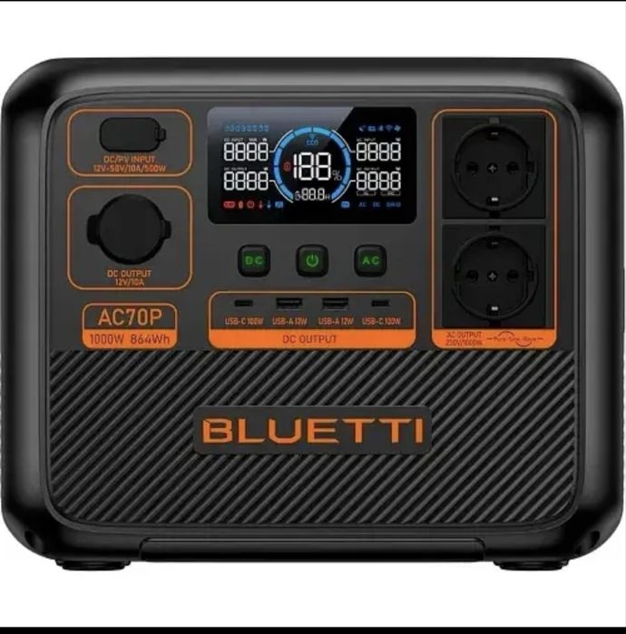 Зарядна станція Bluetti AC70P, 1000 Вт, 864 Вт*год НОВА