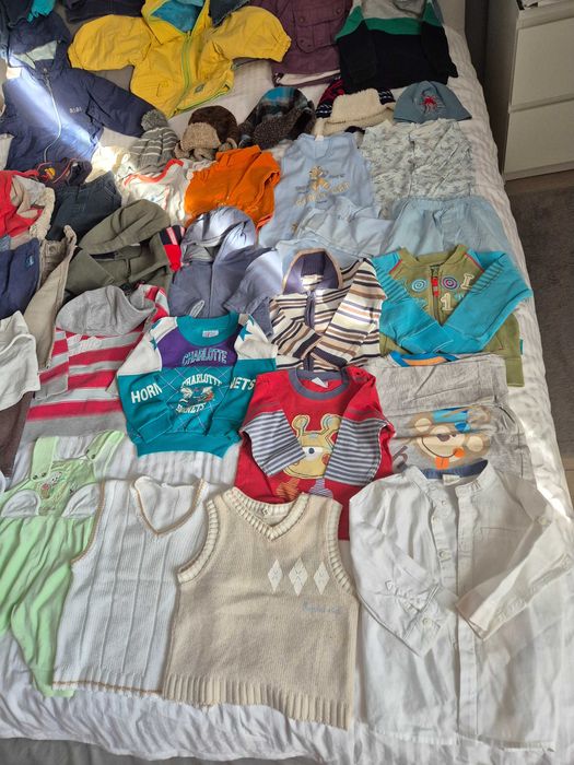 Paka paczka ubranek wyprawka 60szt, 74cm, 80cm, 86cm chłopiec/uniseks