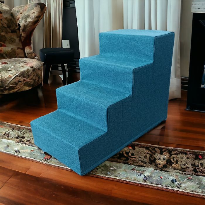 Лестница прикроватная для животных , цвет бирюза, на 4 ступени