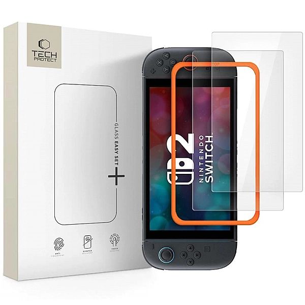 Szkło Hartowane Tech-Protect Easy Set+ 2-Pack Nintendo Switch 2 Clear