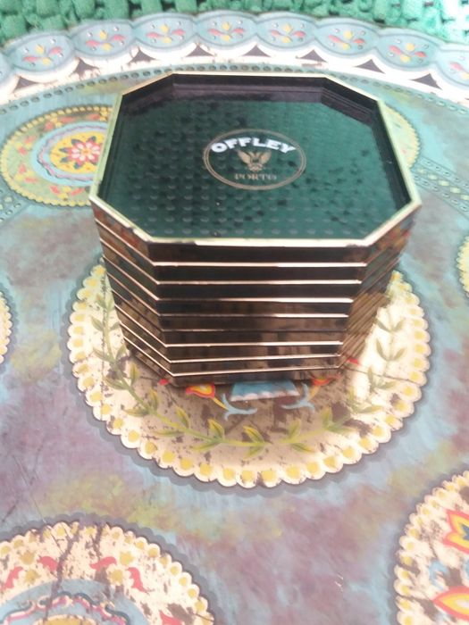 9 bases de copos"Offley" bolsa artesanal  de viagem/Hawai