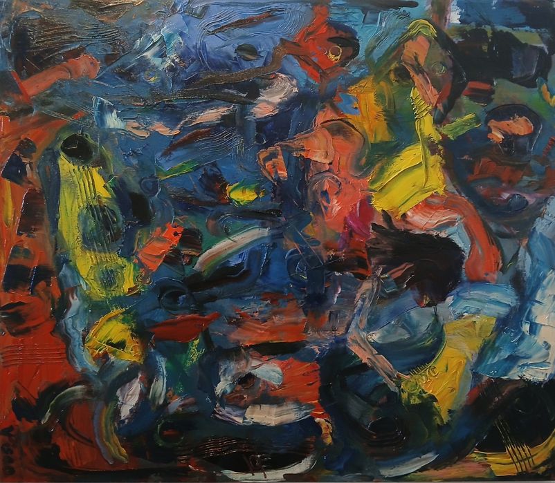 Quadro a óleo sobre tela, abstracto, 60x70cm